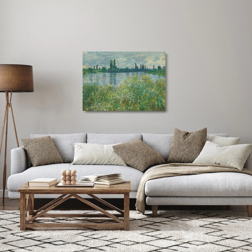 Üveg kép - Claude Monet, Banks of the Seine, reprodukciók (70x50 cm)