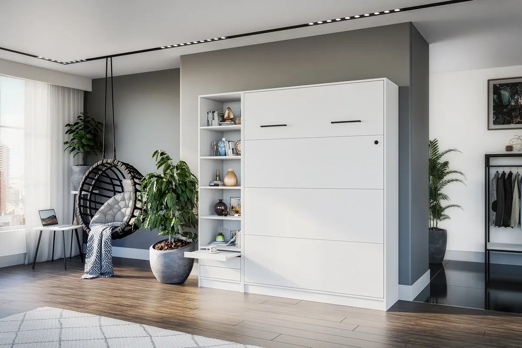 Modern Loft S szekrény függőleges összecsukható ágyhoz - matt fehér