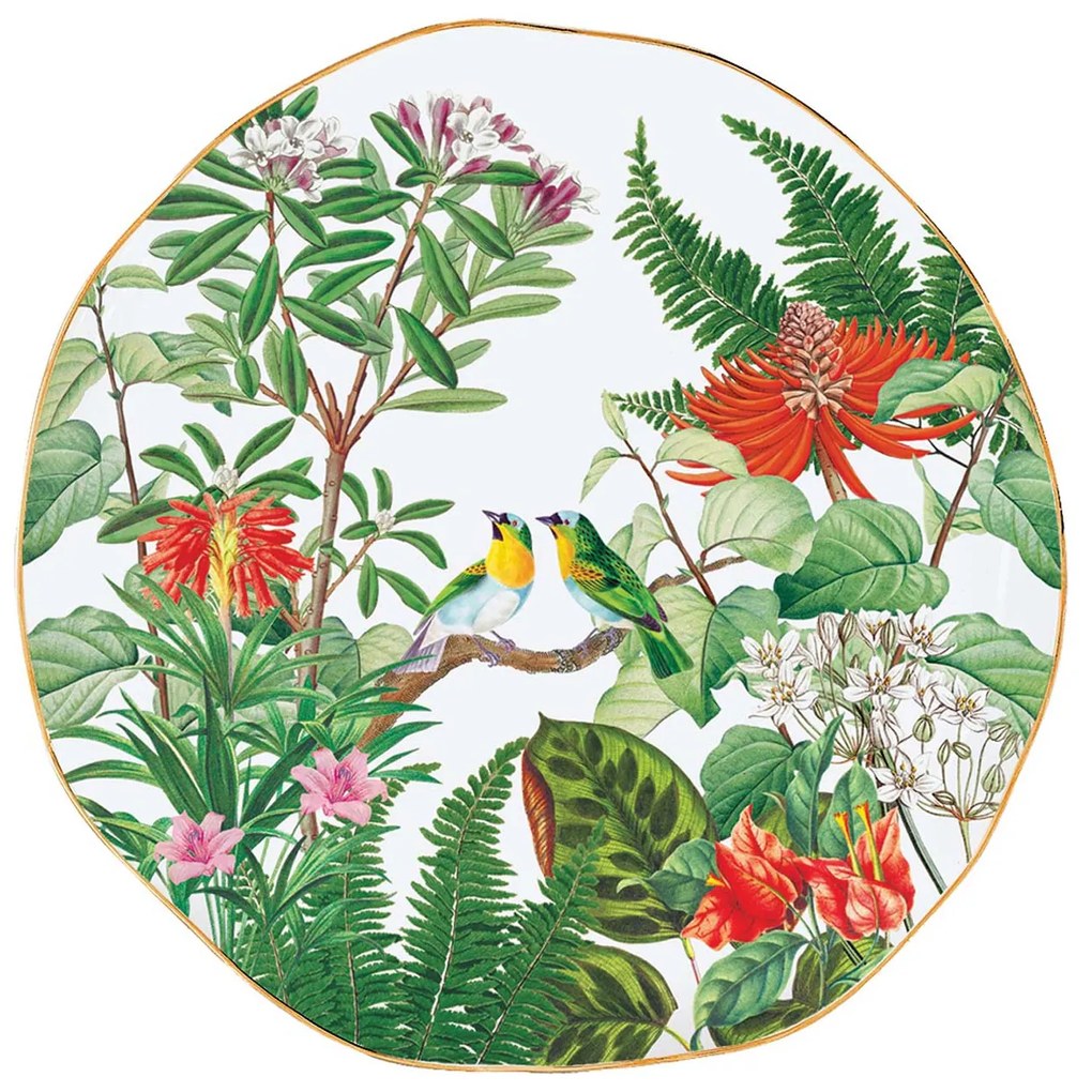 Trópusi mintás porcelán desszertes tányér 19 cm Exotica