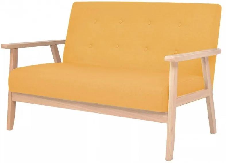 2 személyes sárga szövet kanapé