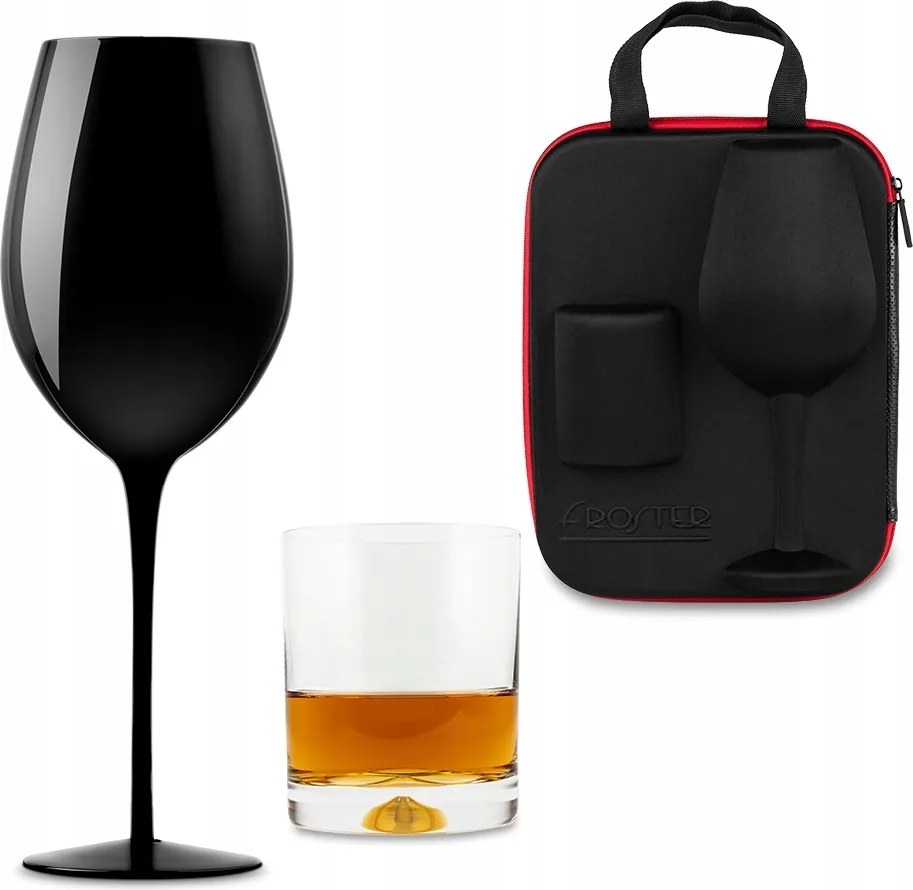 Pohárak És Üveg Pohár Tokban Froster Black Készlet