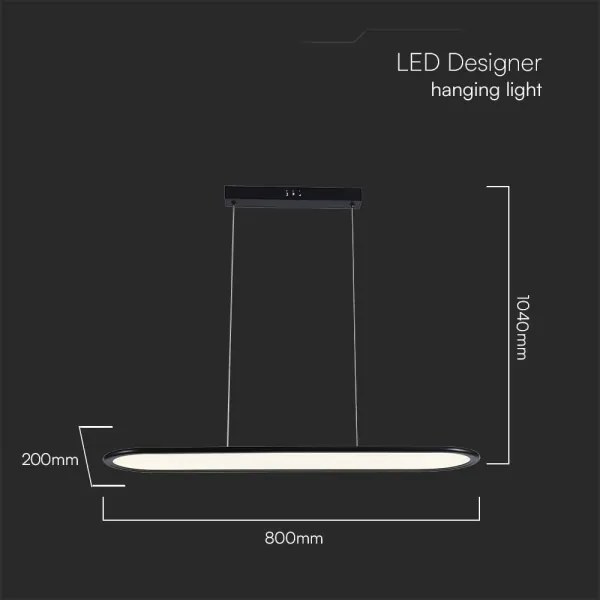 LED Csillár zsinóron LED/24W/230V 3000K fekete