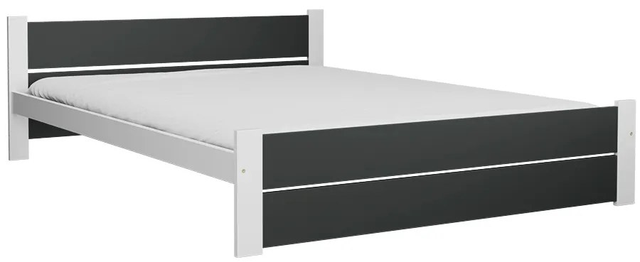 IKAROS DOUBLE ágy 160 x 200 cm, antracit/fehér Ágyrács: Léces ágyrács, Matrac: Sommera 18 cm matrac