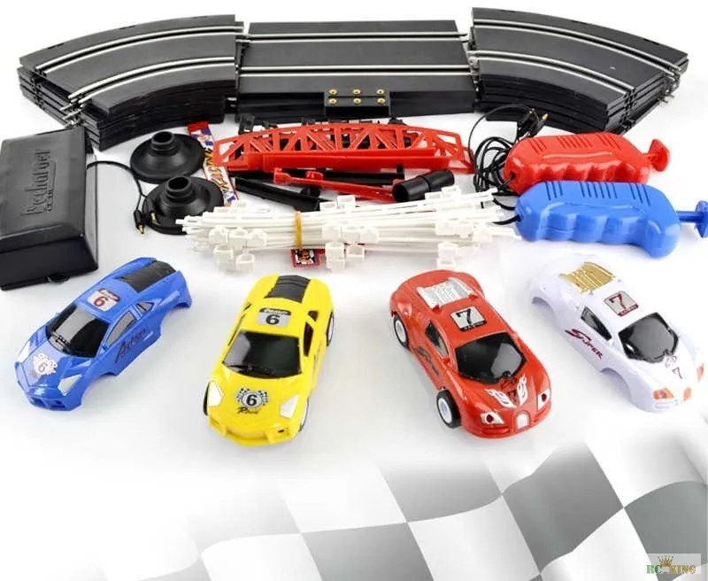 Track Racing Elektromos Autópálya 4 Autó Karosszéria 218 cm