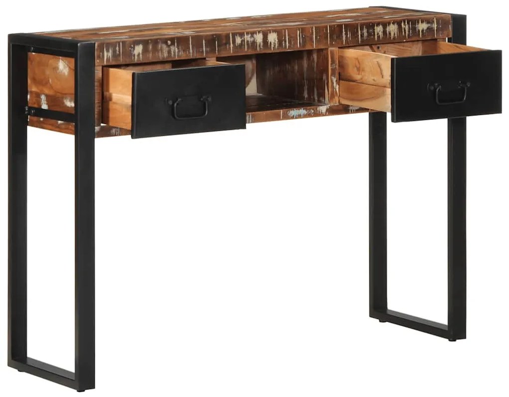 konzolasztal többszínű 100x35x75cm tömörfa újrahasznosított fa