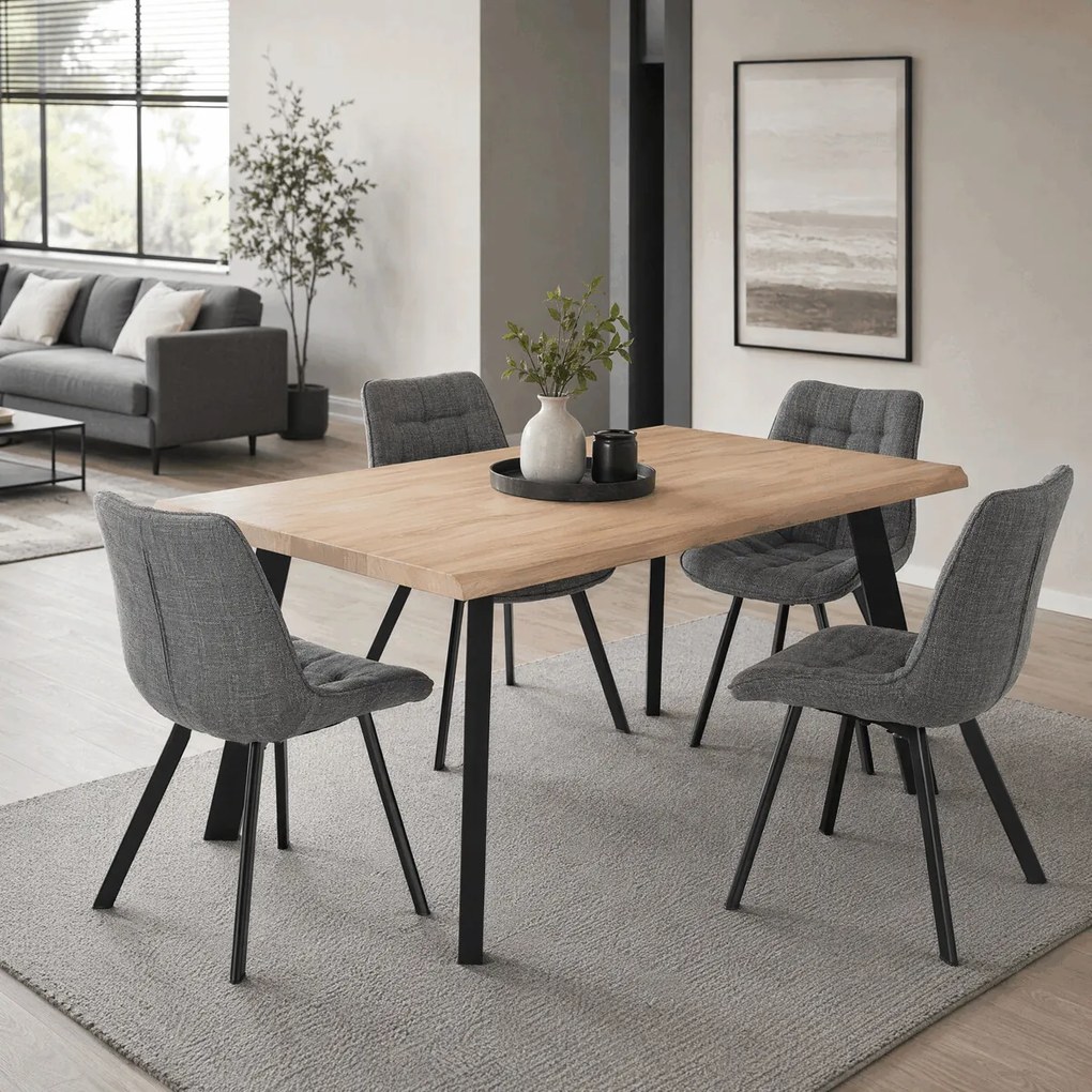 Étkezőasztal 160 × 90 cm MDF vad tölgy OAK