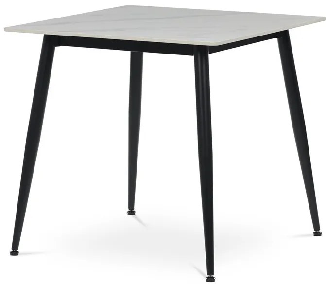 Étkezőasztal 80×80 cm, Kerámia Márvány Lappal. HT-398M WT