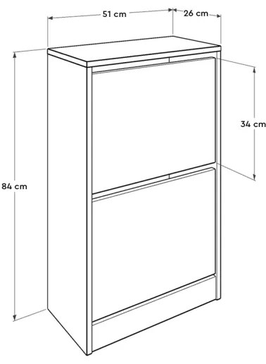 Cipősszekrény 84x51 cm fehér