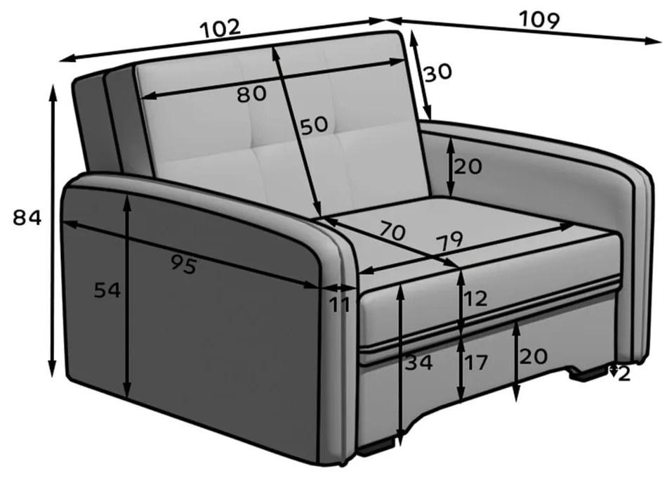 Sötétszürke fotel Laine – ELTAP