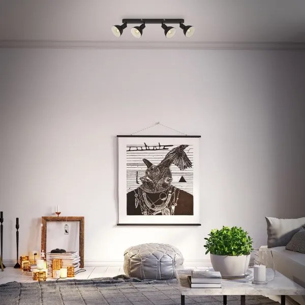 Brilo - Spotlámpa RETRO 4xE14/25W/230V fekete