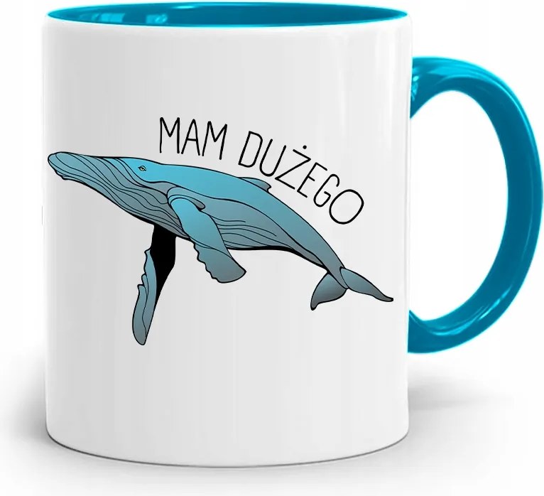 Kék Bögre Vicces Van Egy Nagy Ajándékom fényképes nyomtatással