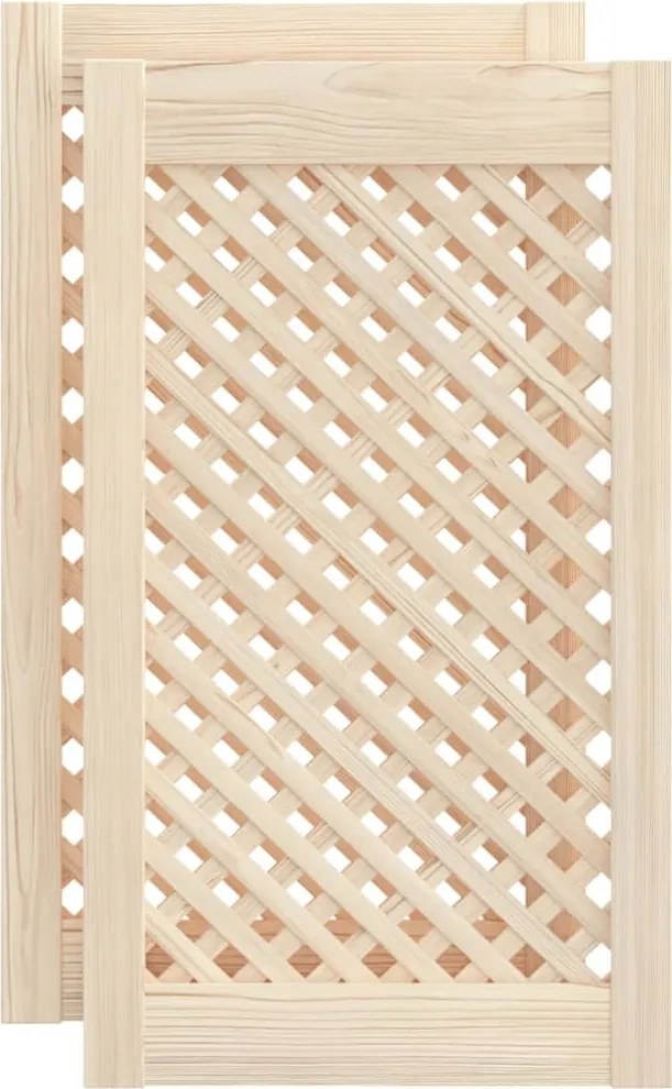 vidaXL 2 db tömör fenyőfa rácsos szekrényajtó 39,5x69 cm