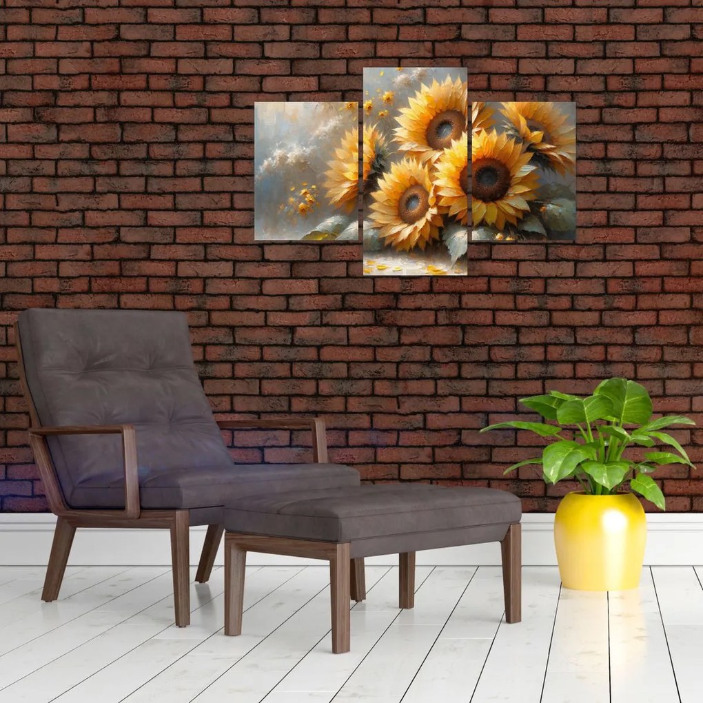 Kép - Napraforgók festménye (90x60 cm)