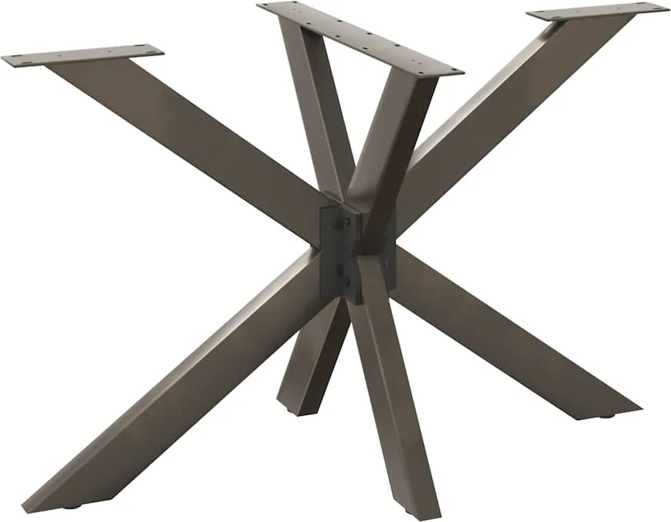 vidaXL étkezőasztal pók alakú fekete acél láb 120x68x(72-73) cm