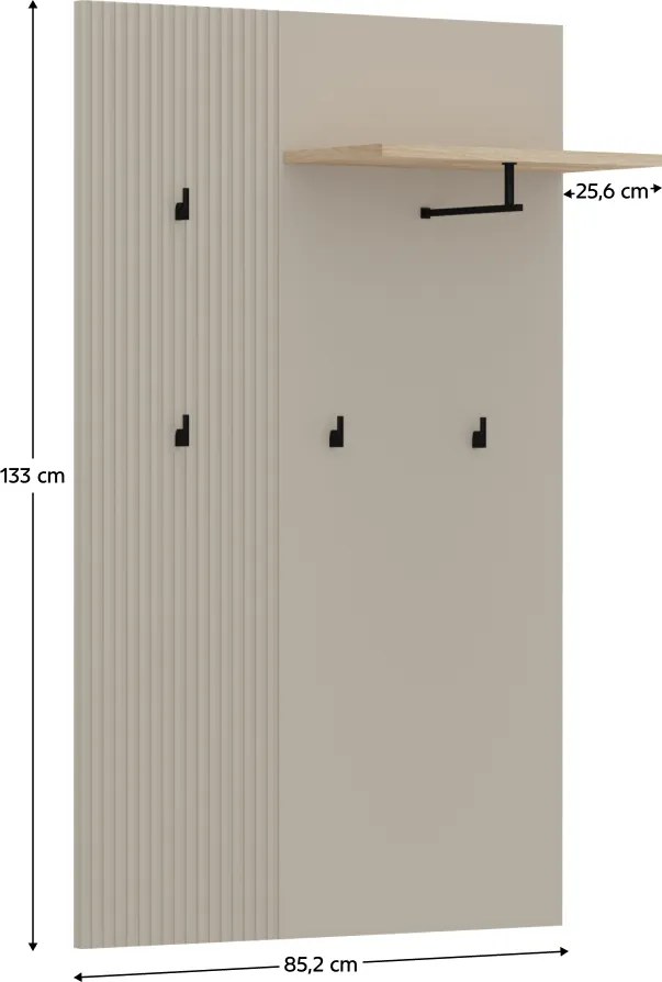Akasztópanel 85, szürkésbarna Taupe/silverjack tölgy, DOMCA