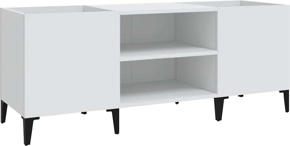 vidaXL fehér szerelt fa hanglemezszekrény 121x38x48 cm