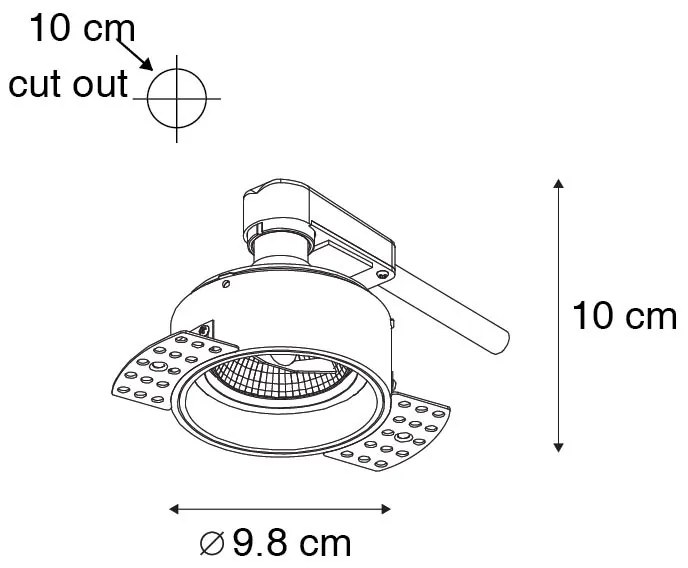 Modern süllyesztett spotlámpa fekete keret nélküli - Impact 70