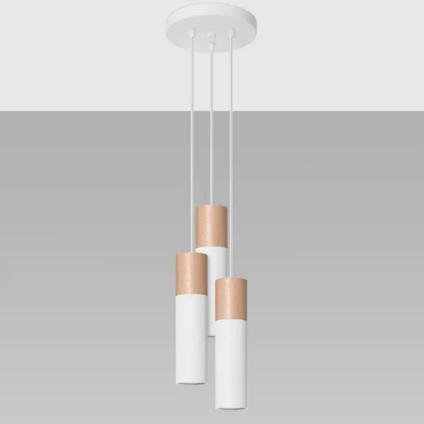 Sollux SL.1013 - Csillár zsinóron PABLO 3xGU10/40W/230V fehér