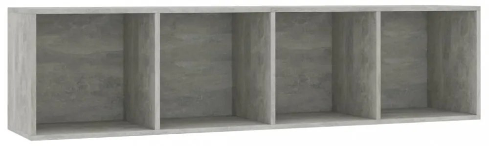 betonszürke könyv-/TV-szekrény 143 x 30 x 36 cm