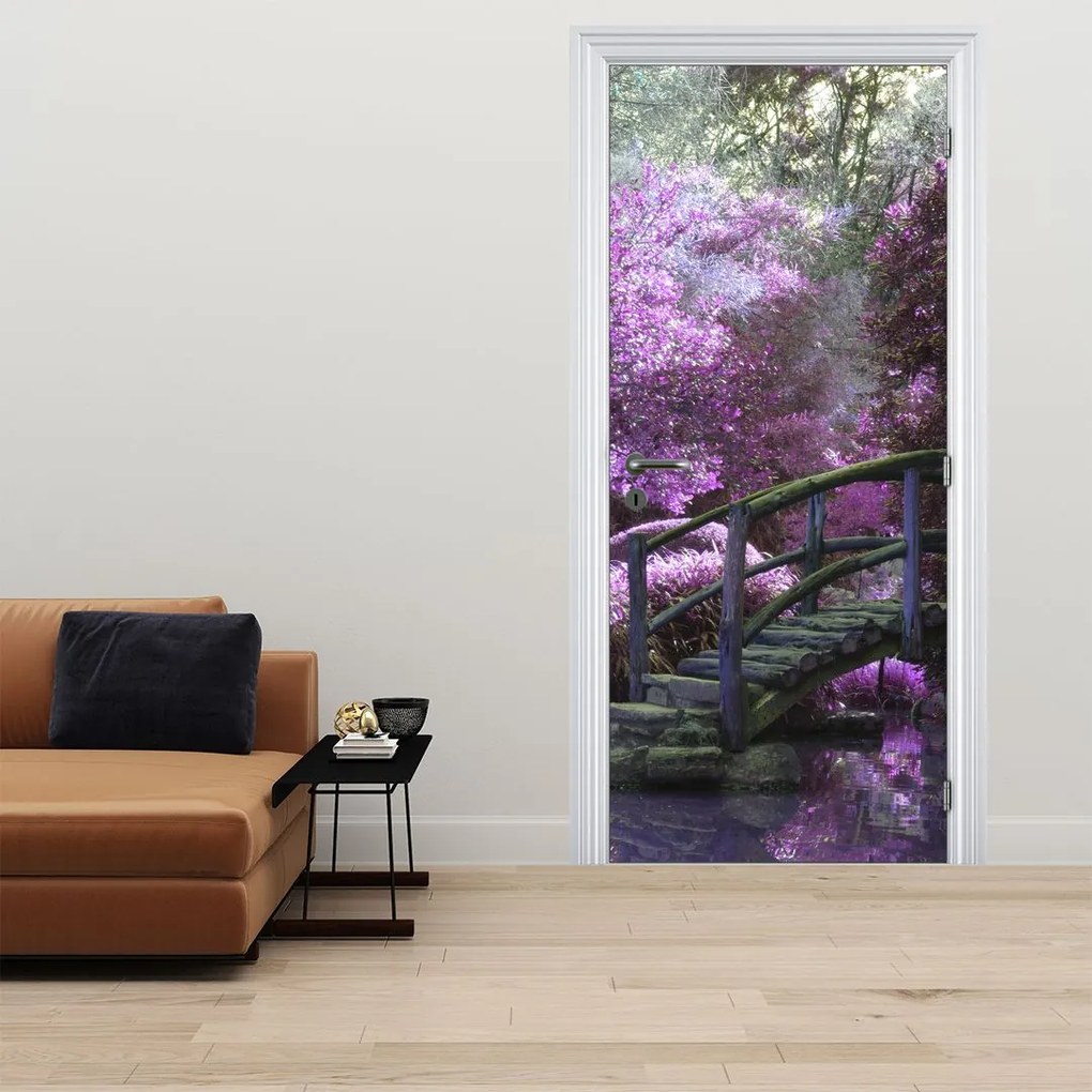 Fotótapéta ajtóra - Lila fák (95x205cm)