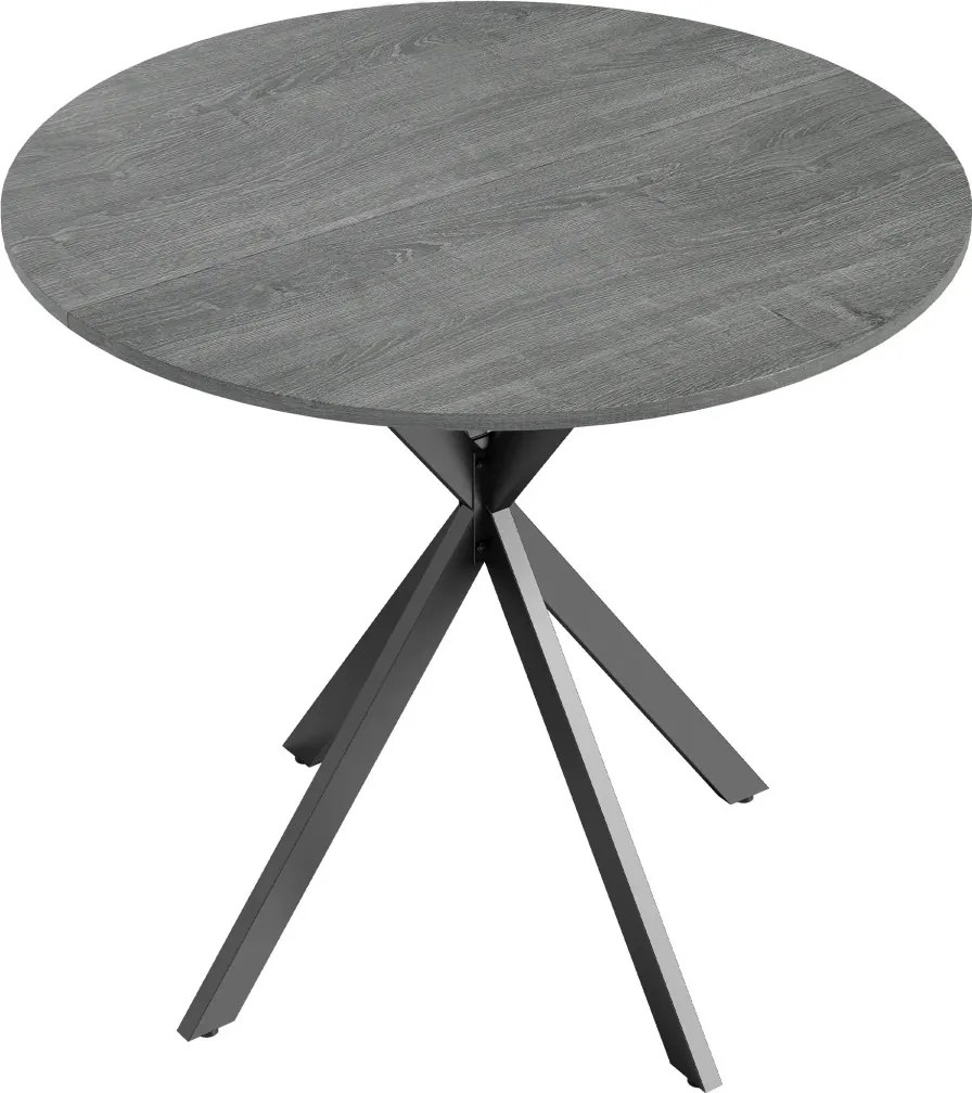 Kerek konyhaasztal, 80 cm, kompakt asztallap, forgácslap, fém, szürke