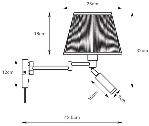Markslöjd 109016- LED fali lámpa PIVOT 1xE27/40W/230V + LED/4W krémszínű/fekete
