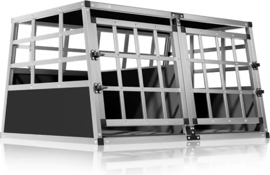 BRUNO kutyaszállító box, 89x70x51cm, ezüst/fekete Cadoca