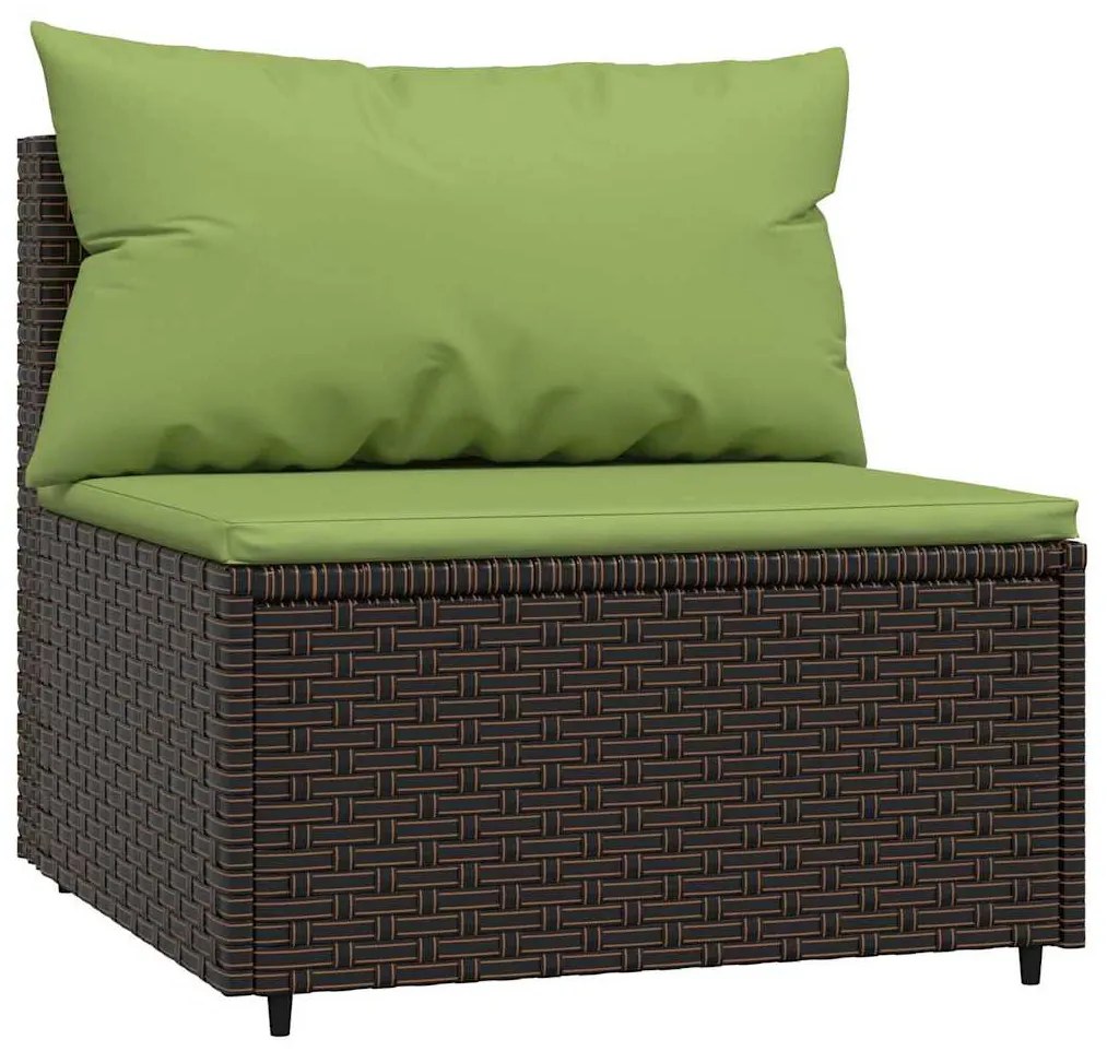 4 részes barna polyrattan kerti ülőgarnitúra párnákkal
