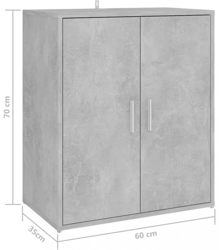 betonszürke szerelt fa cipősszekrény 60 x 35 x 70 cm