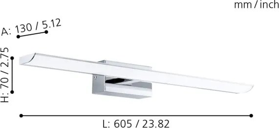 Eglo 33767-LED RGBW TABIANO-C fürdőszobai lámpa LED/15,6W/230V 60,5cm IP44+DO