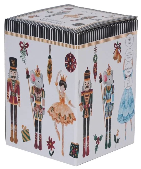 Karácsonyi diótörő Rozsdamentes acél hőtartó termosz pohár 330 ml Christmas Nutcracker