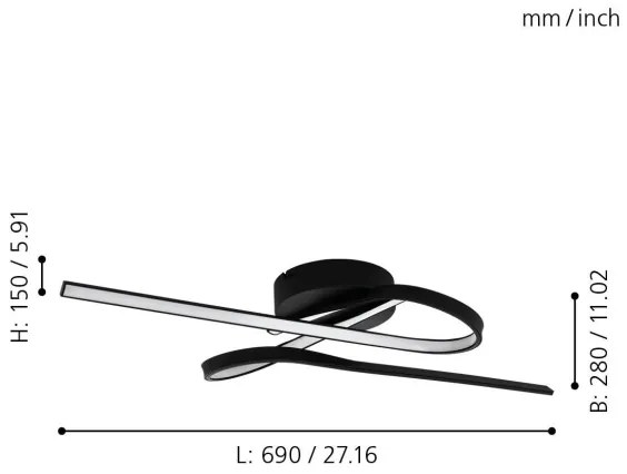 Eglo 99323 - LED Mennyezeti lámpa SELVINA LED/21W/230V