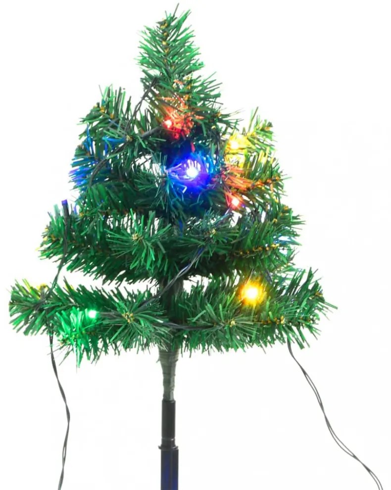 6 db PVC karácsonyi ösvényt jelző díszfa színes LED-ekkel 45 cm