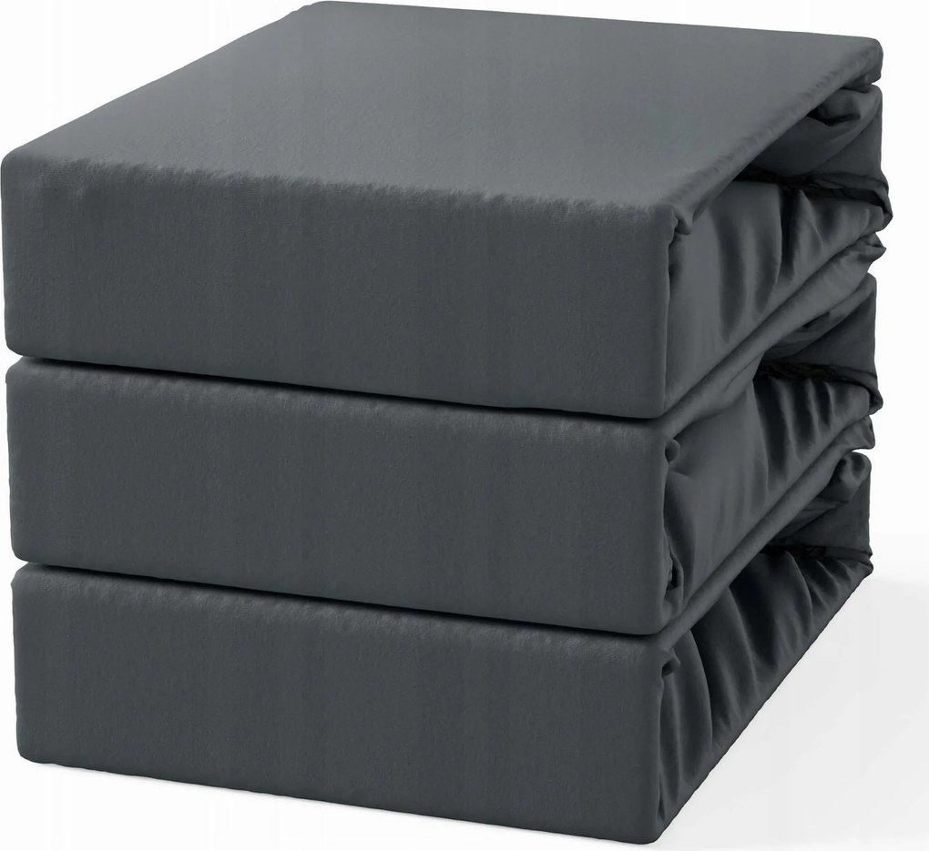 Gumis lepedő 160x200 Frottír szürke grafit.