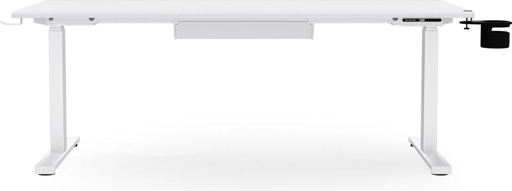 Elektromos, állítható magasságú, ergonomikus, fehér íróasztal,1600x800 mm: ARIA