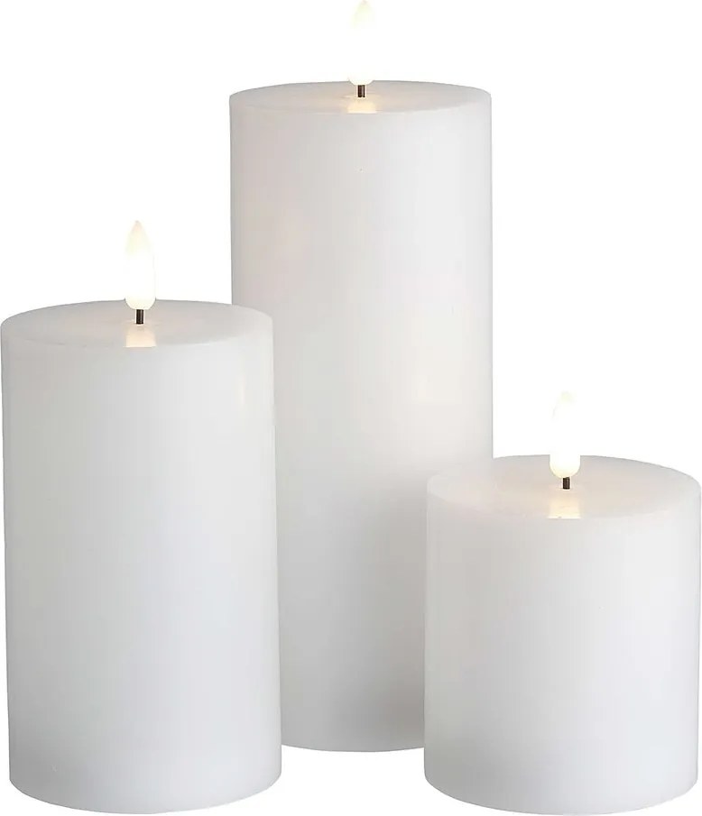 NORDIC LIGHT LED gyertya távirányítóval, fehér 3 darab