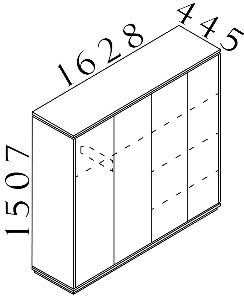 Creator magas gardrób 162,8 x 44,5 x 150,7 cm, antracit / fehér