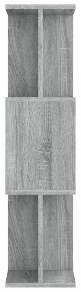 szürke sonoma színű fa könyvszekrény/térelválasztó 80x24x96 cm