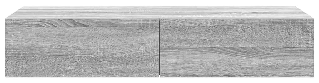Falipolc fiókokkal szürke sonoma 100x36x19 cm műszaki fa