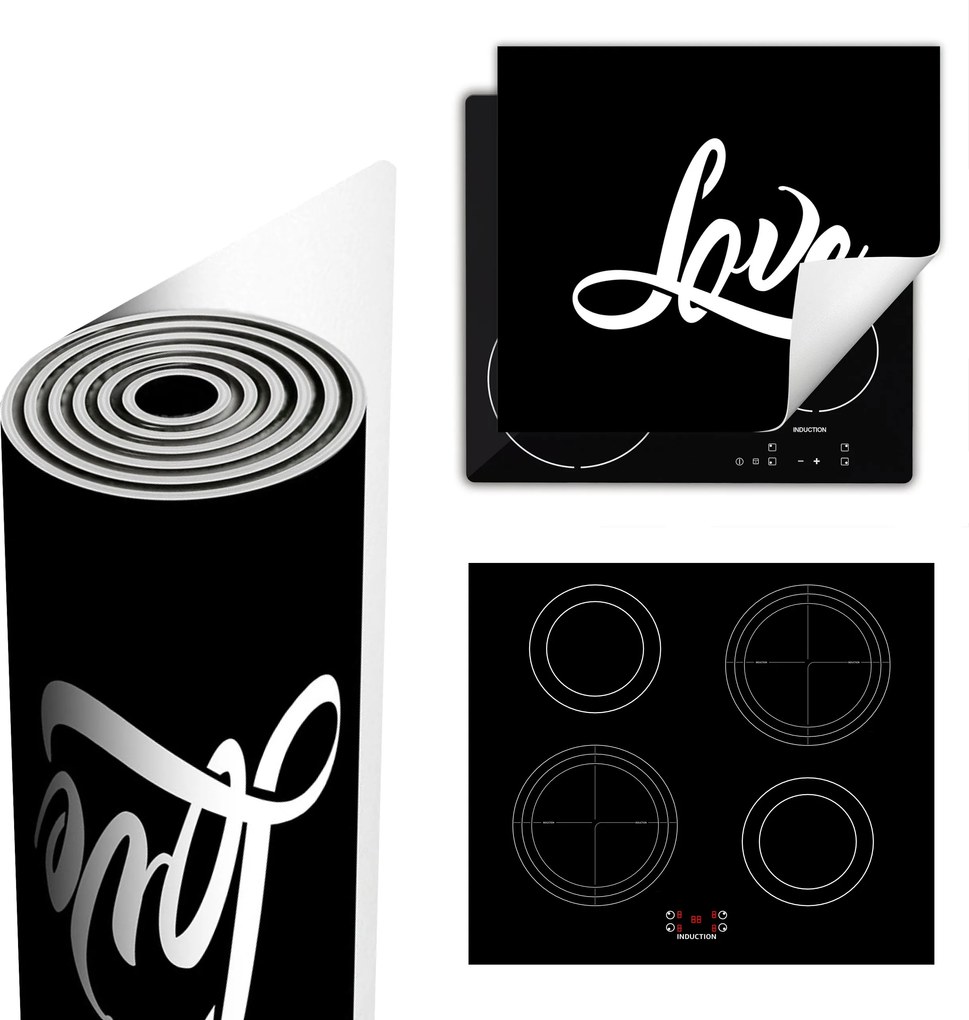 Tűzhelyvédő Szőnyeg Több Hely 60x52 fekete szerelem