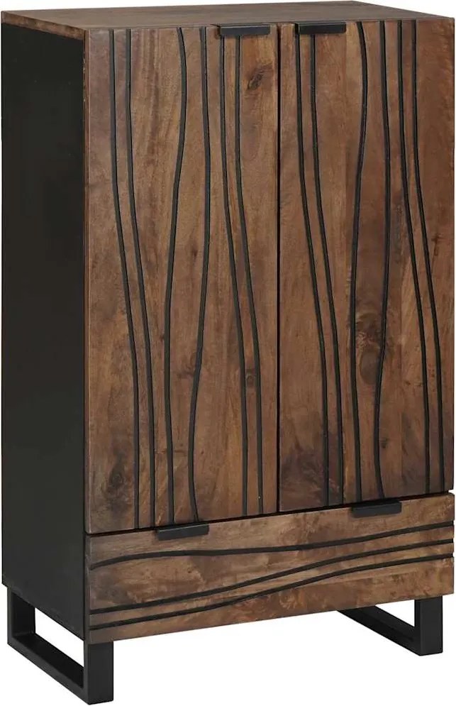 vidaXL Magas Szekrény fiókkal Barna 60 x 33 x 100 cm tömör mangófa