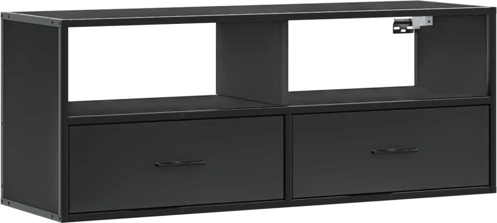 vidaXL fekete szerelt fa és fém TV-szekrény 100x31x39,5 cm