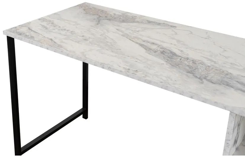 Íróasztal Twin Study Desk - Freesia Marble, Fekete