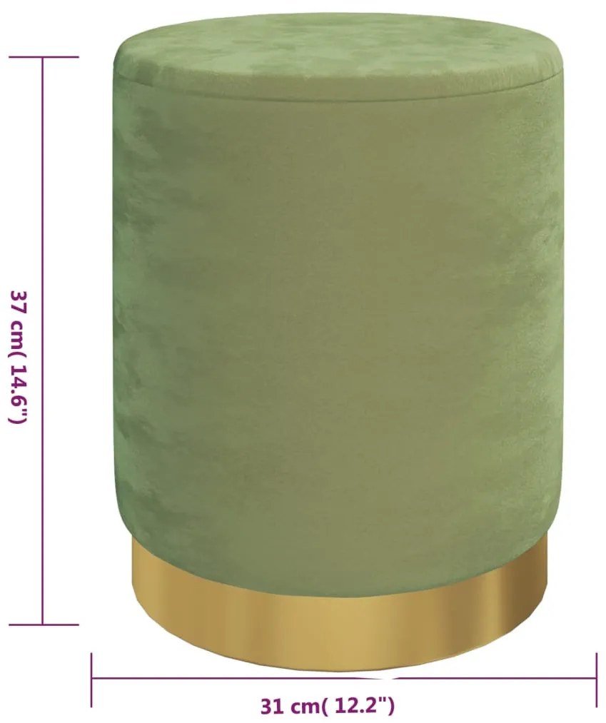 vidaXL mustárzöld kerek bársonyülőke tárolóval 31 x 37 cm