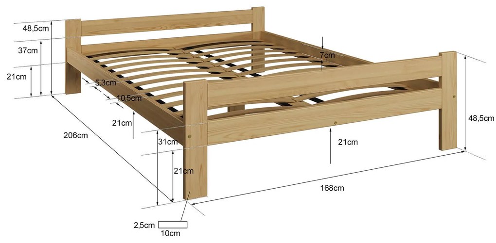 Fa ágy 160x200 Fumi VitBed tölgy