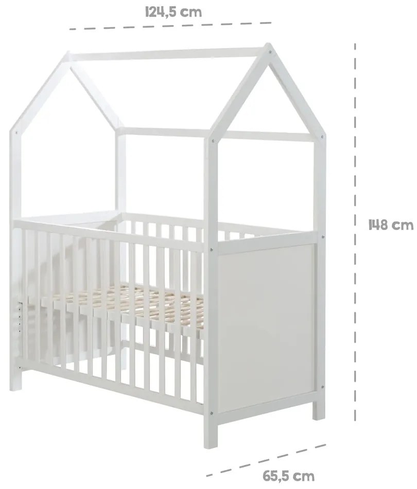 Fehér babaágy 60x120 cm – Roba