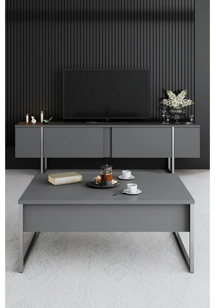 Luxe Anthracite and Silver konferenciaasztal