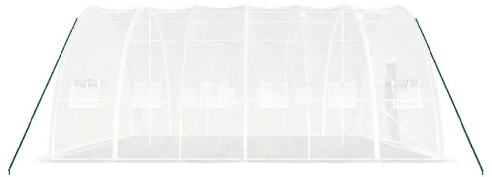 fehér acélvázas melegház 36 m² 6 x 6 x 2,85 m