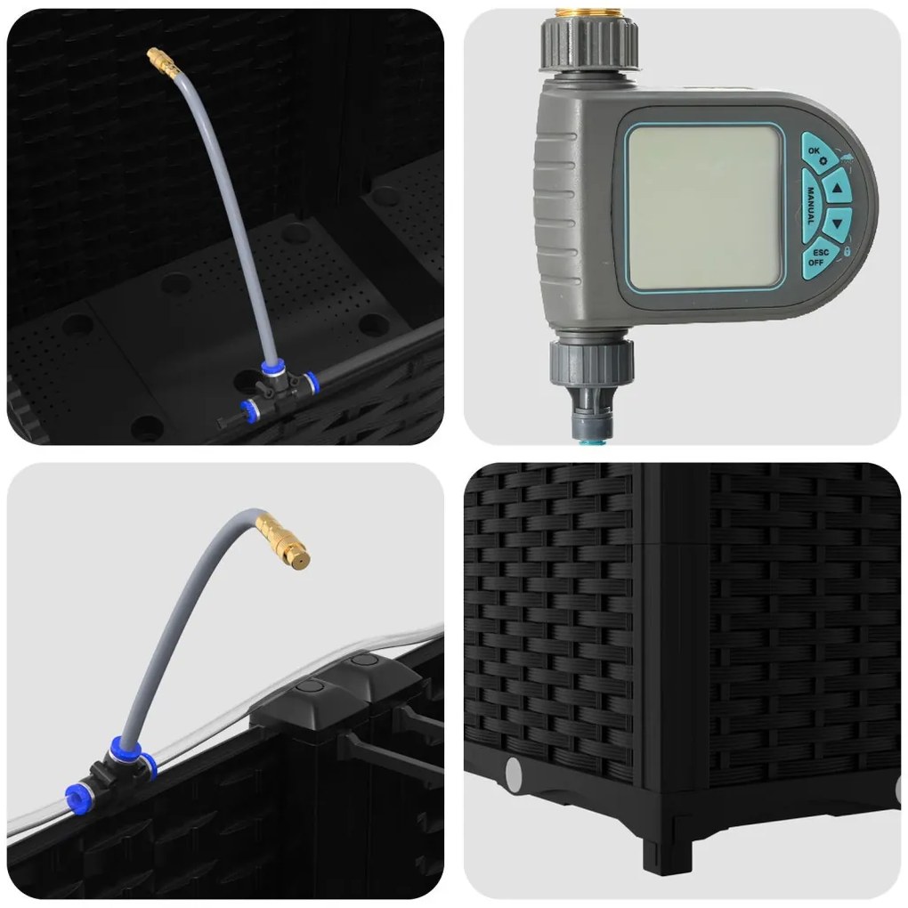 Kerti ültetők Fekete 80 x 40 x 37.5 cm Acél