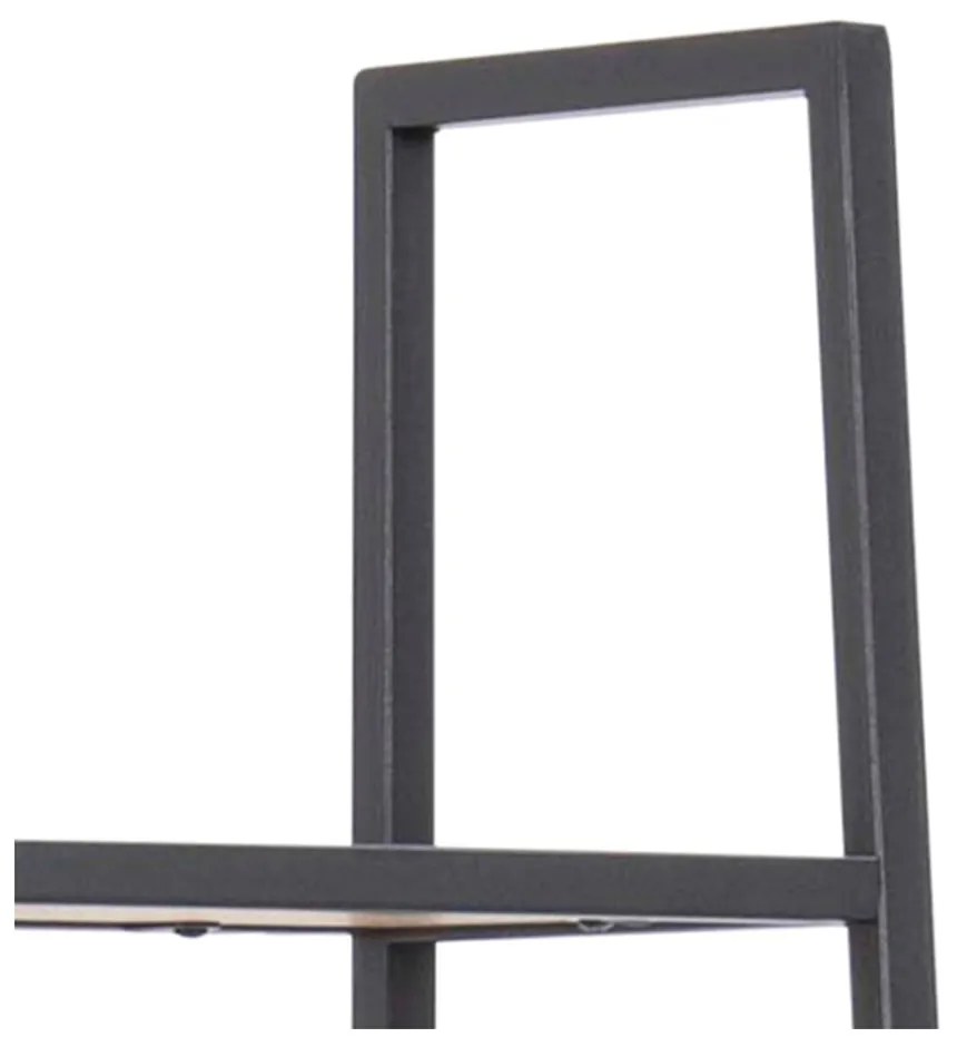 Fekete-natúr színű polcos állvány tölgyfa dekorral 77x175 cm Seaford – Actona